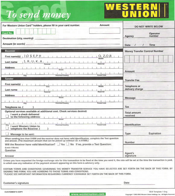 Where can i cash a WESTERN UNION money.