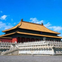 Chinese Forbidden City under Blue Sky