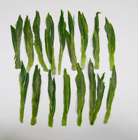 Leaves of Taiping Hou Kui Tea