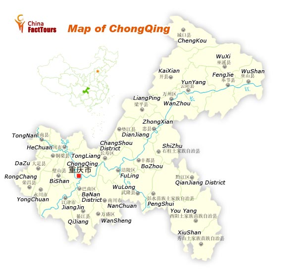 Map of Chongqing