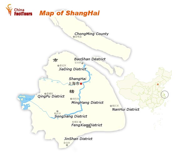 Map of Shanghai, Map China Shanghai