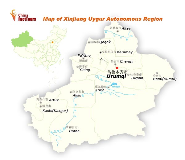 Map of Xinjiang