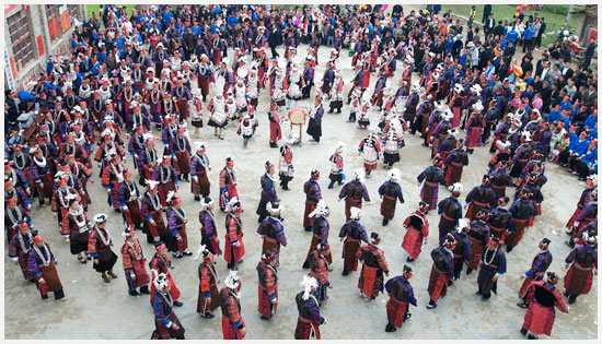 Drum dance is a must during the sister rice festival.