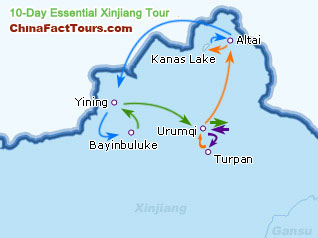 Xinjiang Tourist Map