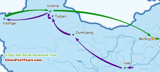 Silk Route Tourist Map,Silk Road Map Guide