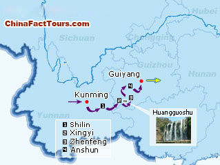 Yunnan, Guizhou Tourist Map