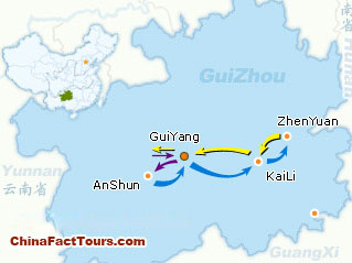 Guizhou Tour Map,Touring Map of Guizhou