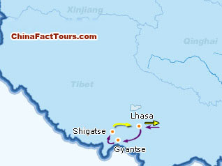 Tibet tour map,touring map of Tibet