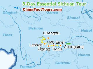 Chengdu Leshan Mt.Emei Zigon Tourist Map