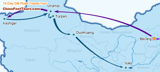 Xinjiang Silk Road Tourist Map