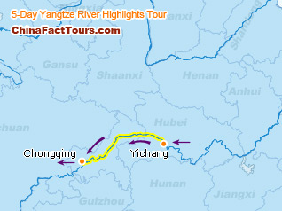 Yangtze River Cruise Map