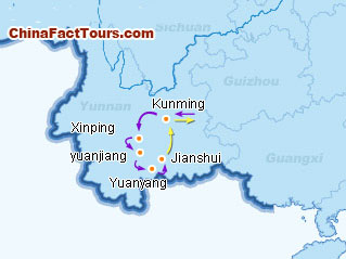 Map of Yunnan Tour